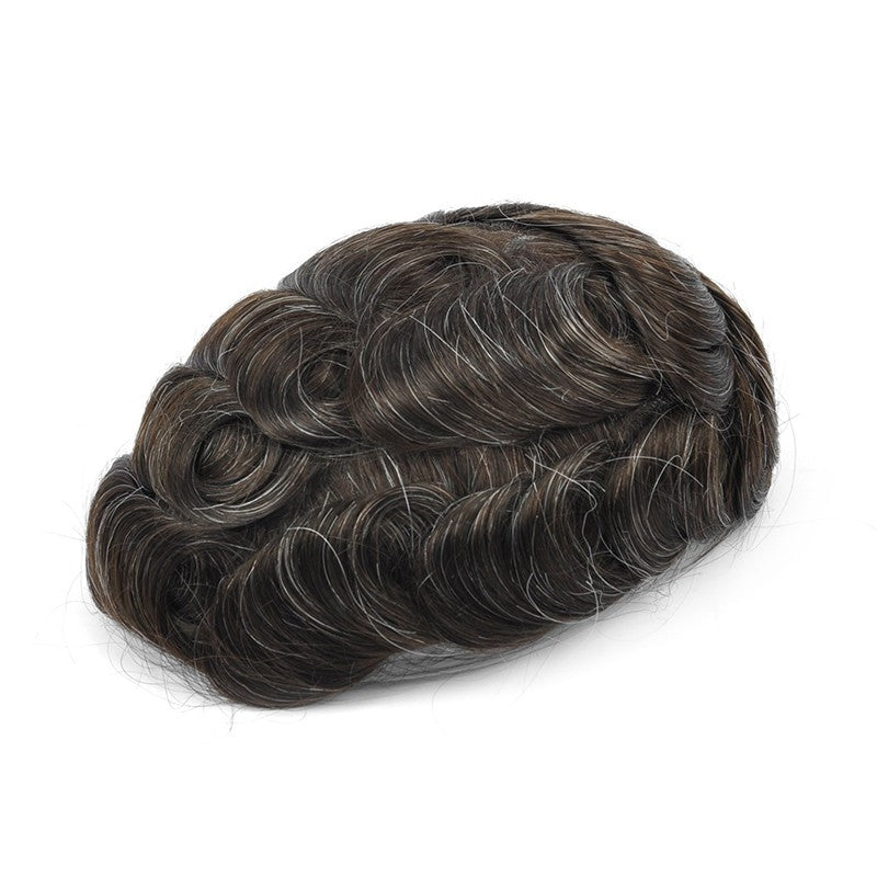 Ares Men's Non Surgical Hair Replacement | French Lace With Skin Around | Best for Daily Wear
