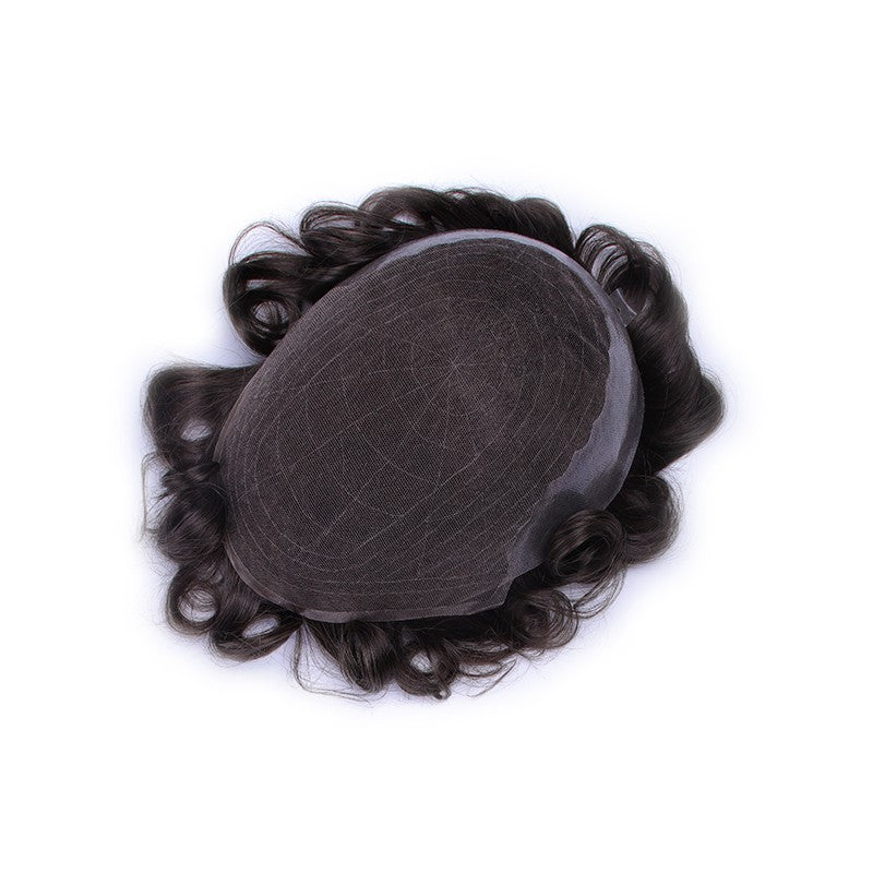 Ares Men's Non Surgical Hair Replacement | French Lace With Skin Around | Best for Daily Wear