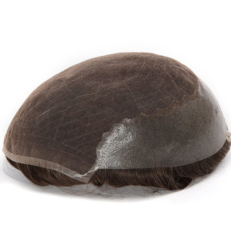 Ares Men's Non Surgical Hair Replacement | French Lace With Skin Around | Best for Daily Wear