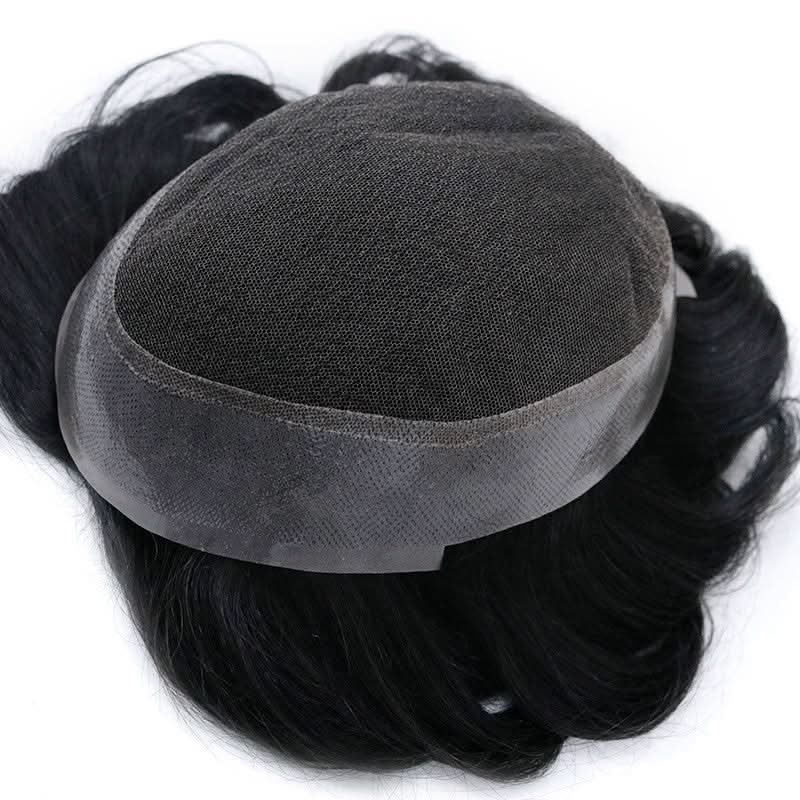 Crius Men's Half Wig | French Lace in Center with Polyskin All Around | Must Have for Traveling